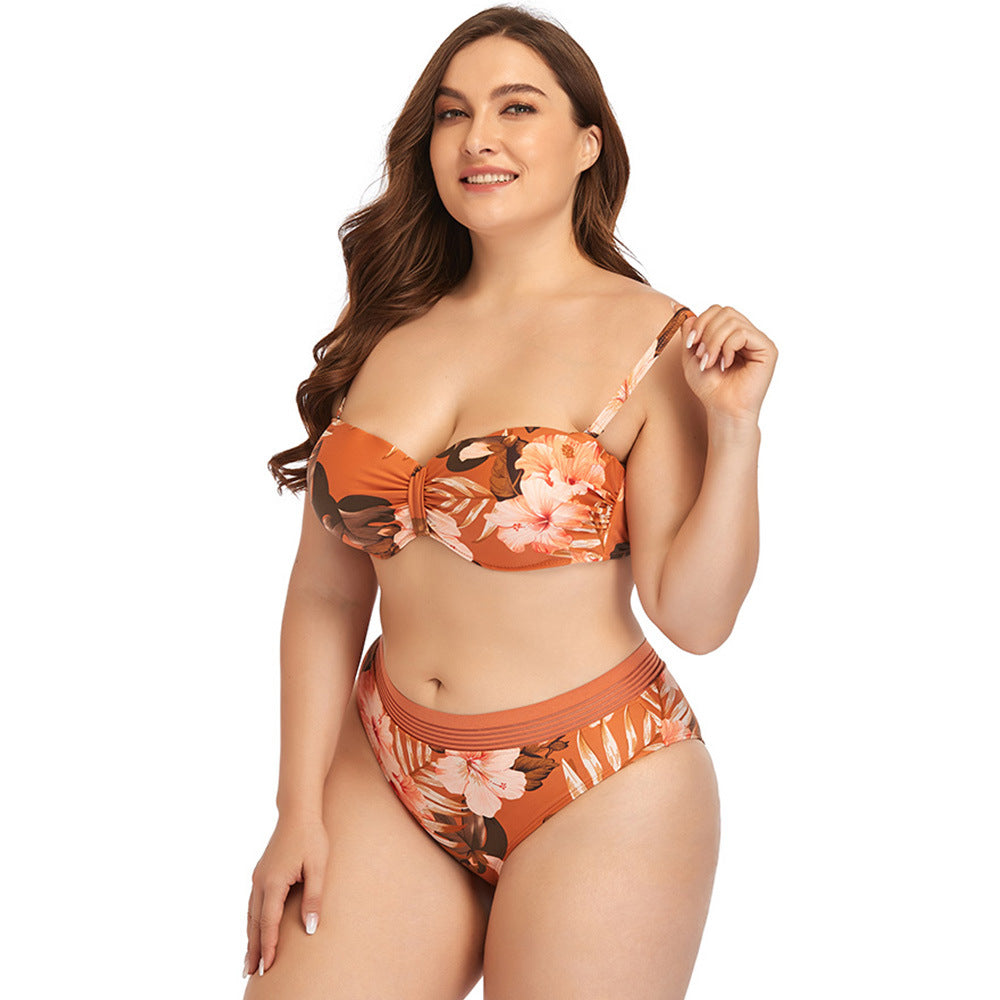 Floral Print High Waist Bikini