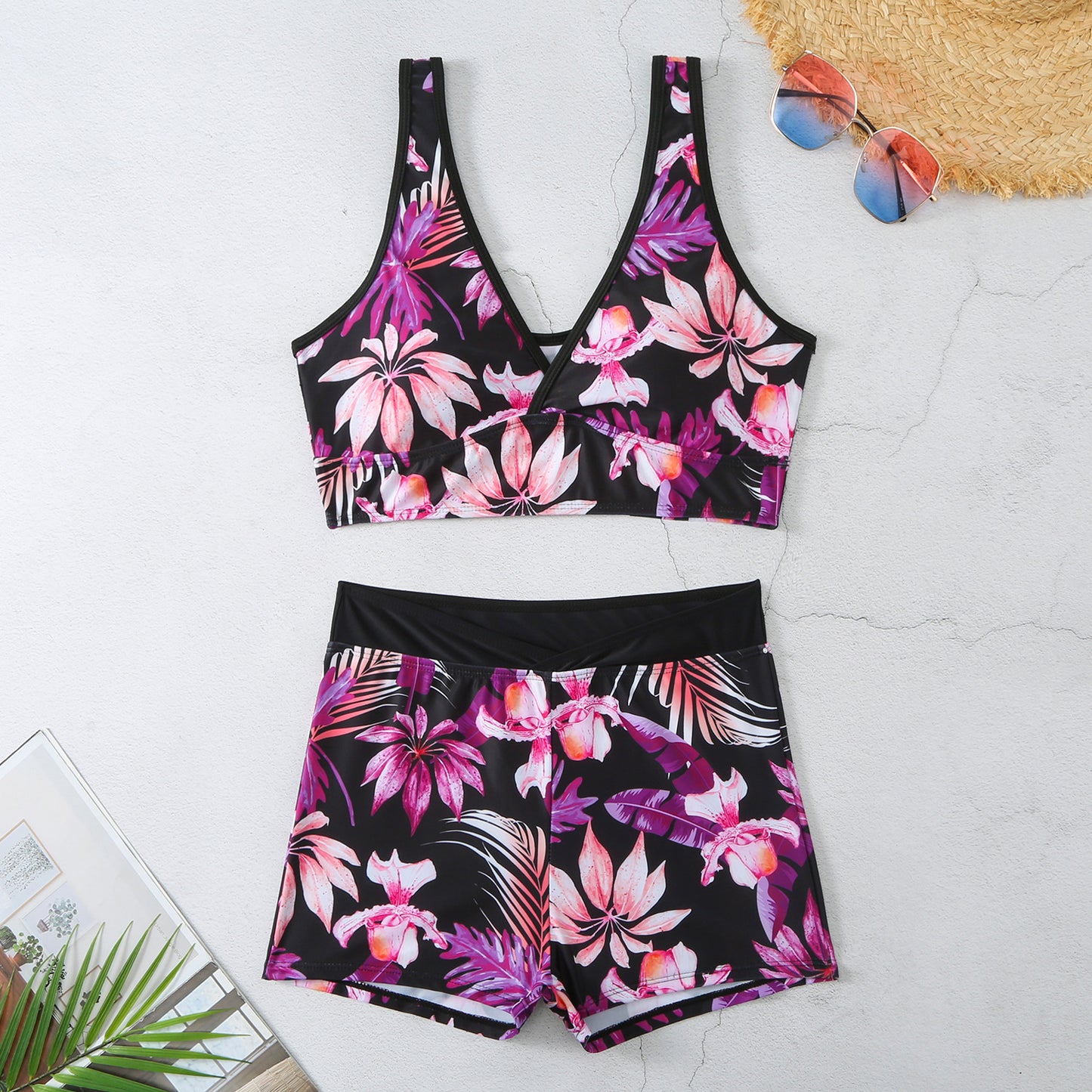 Two-piece Multi-color Short Bikini