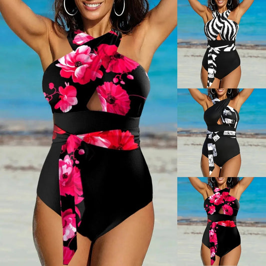 Halter Neck Tie-Up Swimsuit