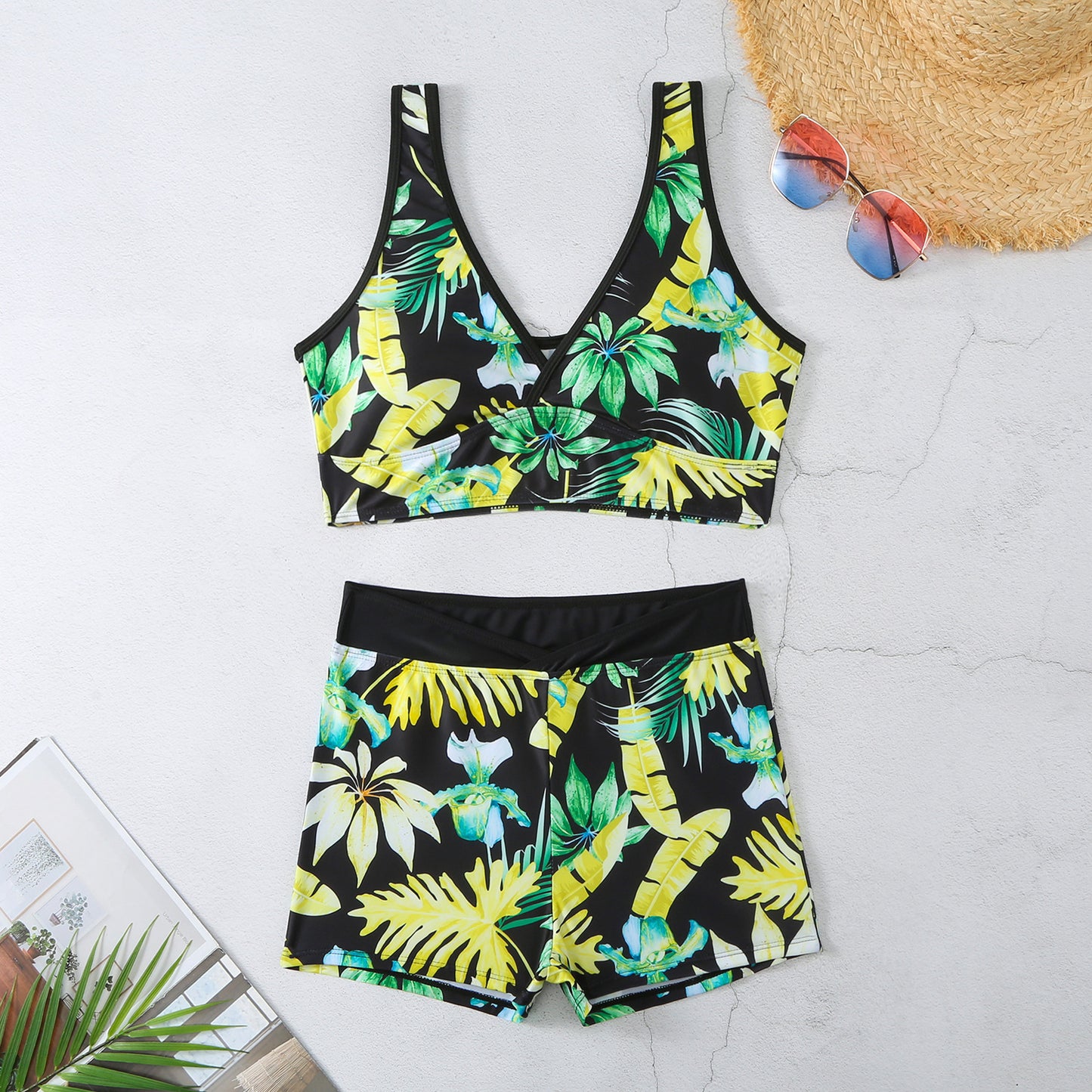 Two-piece Multi-color Short Bikini