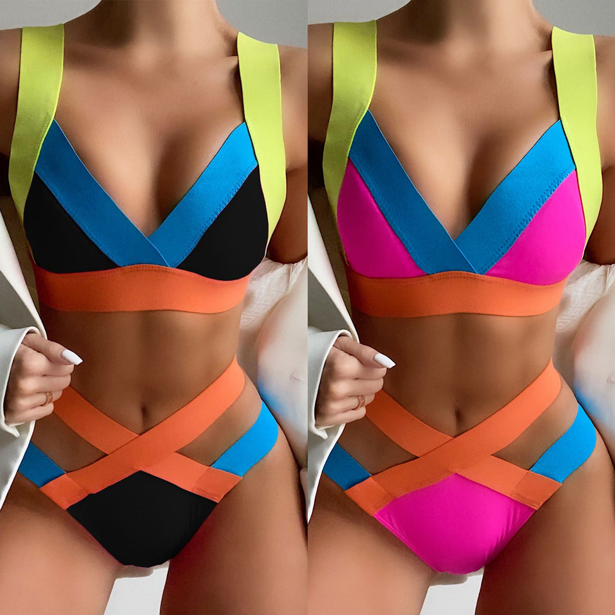 Colorful Bandage Bikini