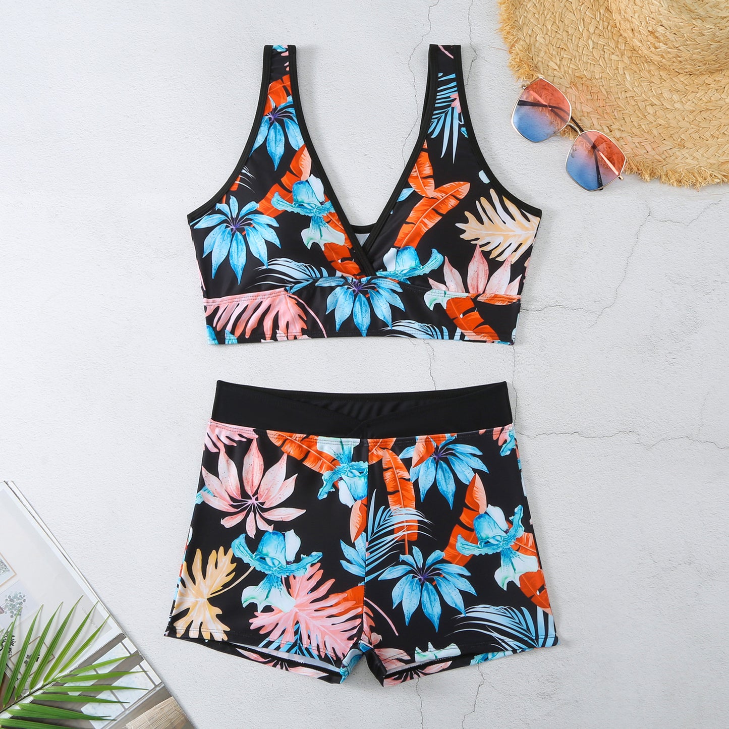 Two-piece Multi-color Short Bikini