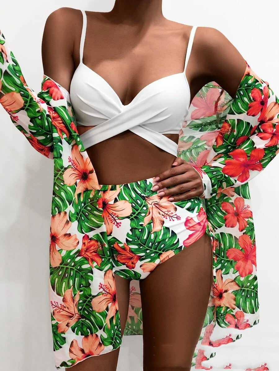 Three Piece Floral Bikini