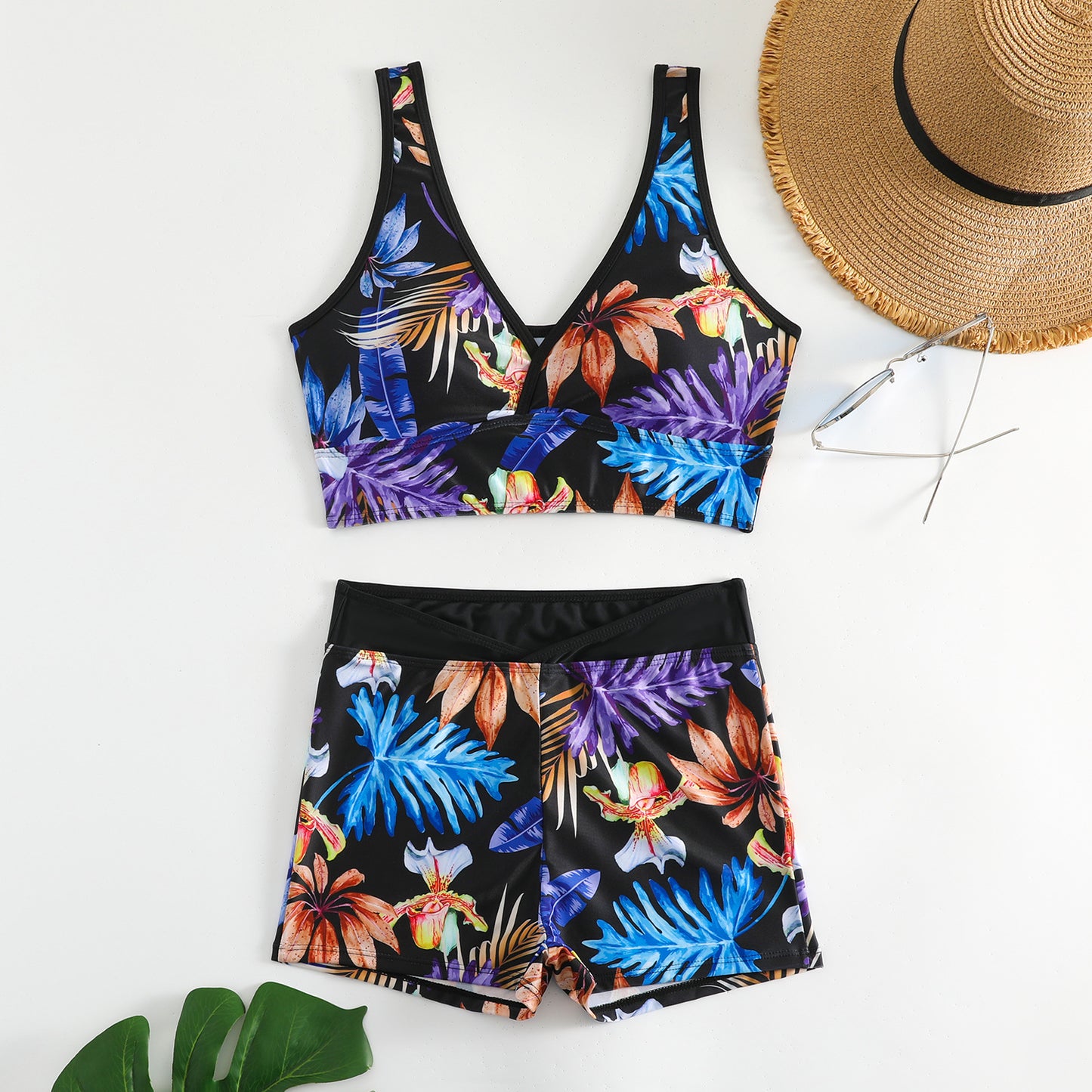 Two-piece Multi-color Short Bikini