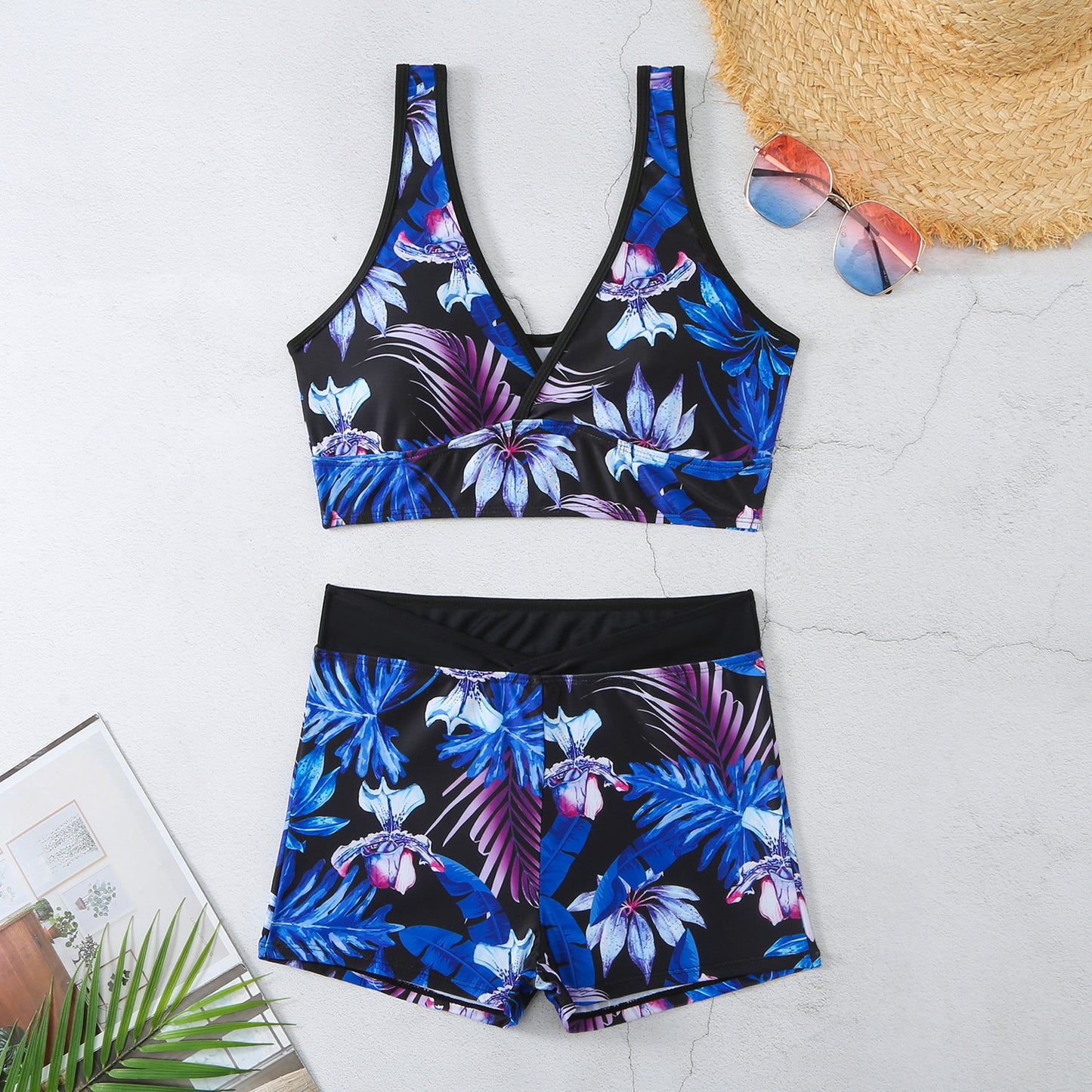 Two-piece Multi-color Short Bikini