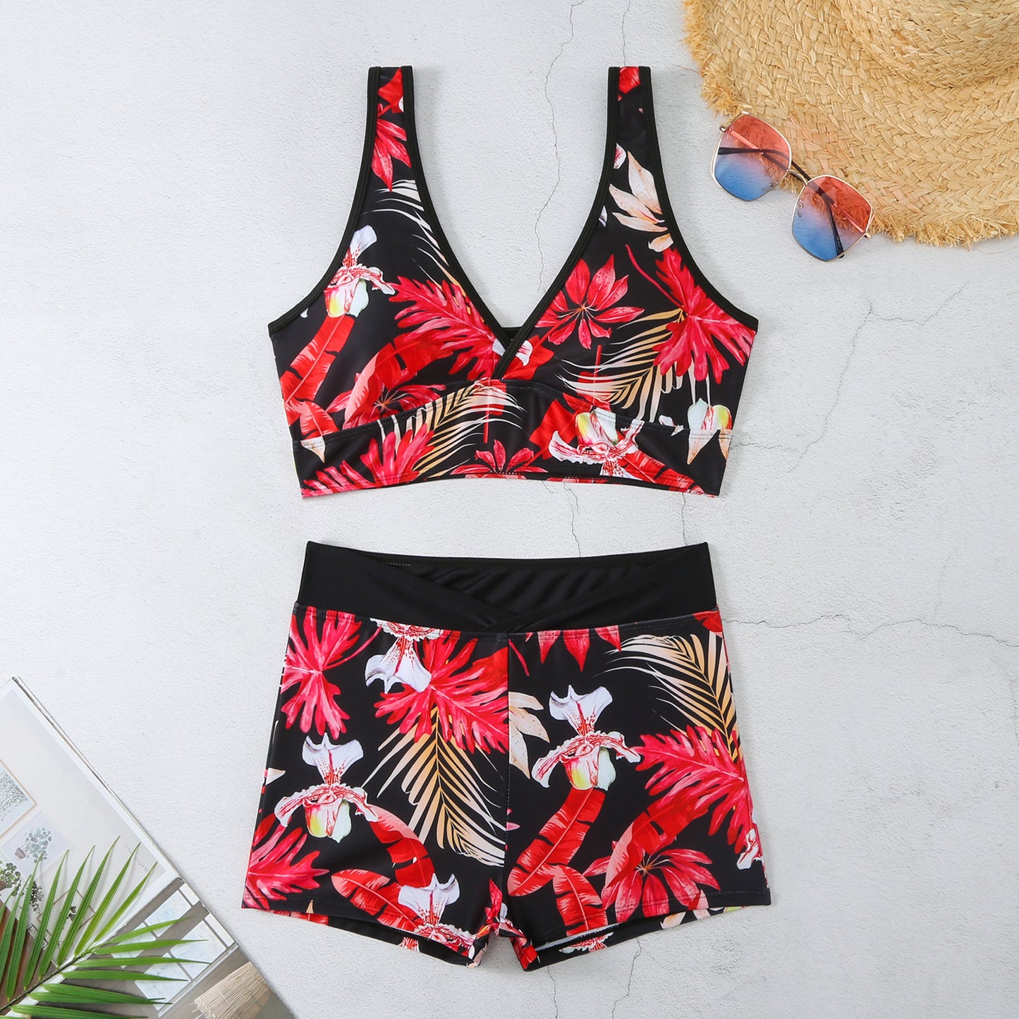 Two-piece Multi-color Short Bikini