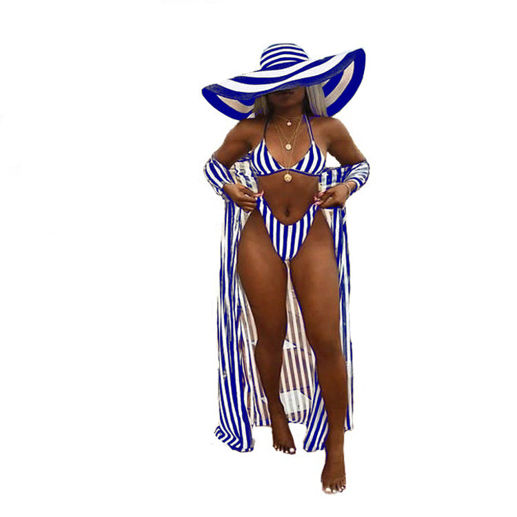 Stripe Three Piece Bikini