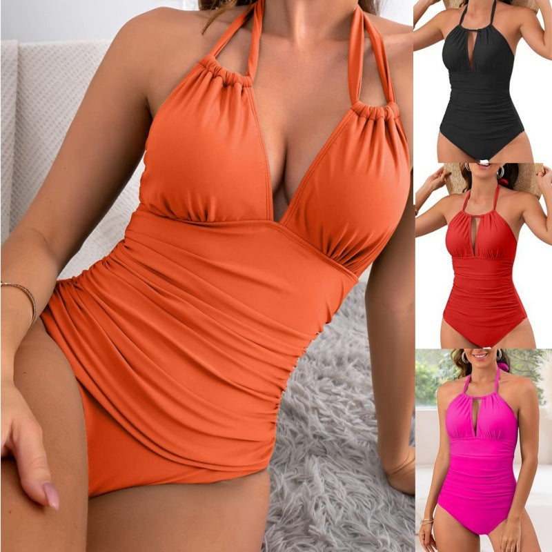 Round Neck One Piece Swimsuit