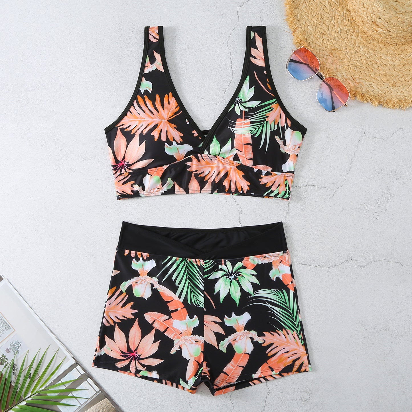 Two-piece Multi-color Short Bikini